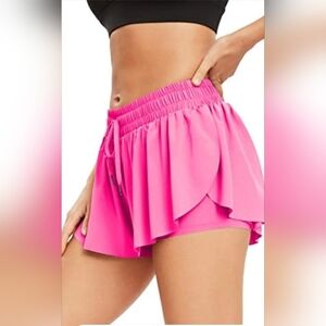 Athletic Shorts For Women Running Gym Yoga Pink Size M.